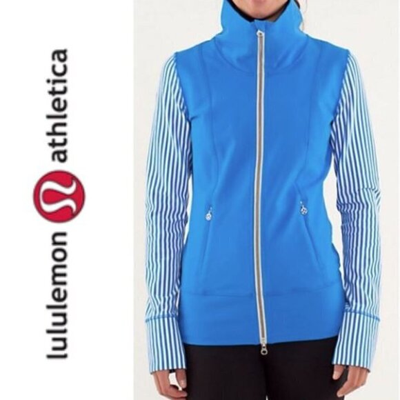 Lululemon Blue Daily Yoga Jacket Size 6 New - Picture 1 of 7